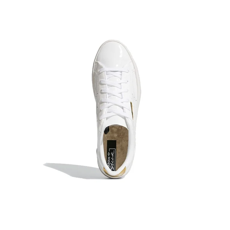 Adidas Originals Sleek Skate Shoes Women's Low-top White/Gold FV3395
