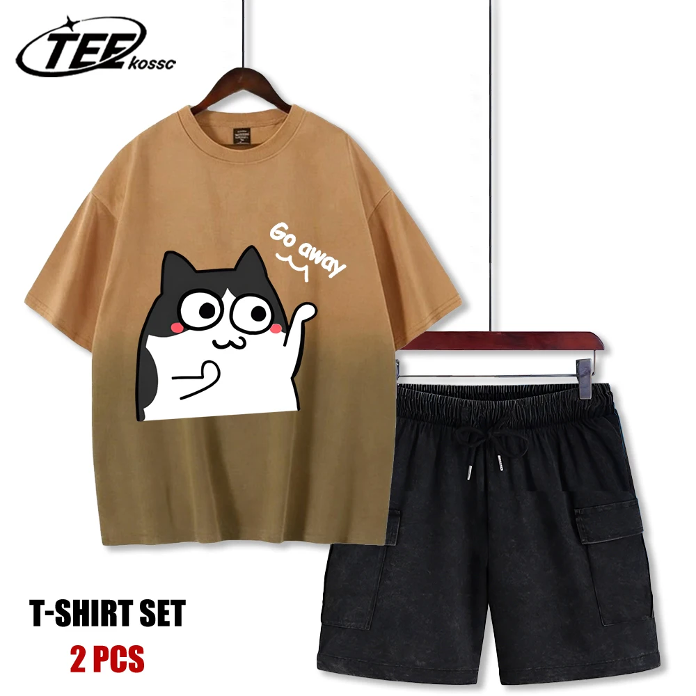 

Новинка: Комплект мужских и женских футболок с принтом «Кот из мультфильма» в стиле тай-дай, хип-хоп, мягкие топы, повседневная хлопковая одежда, унисекс, с круглым вырезом, короткий рукав