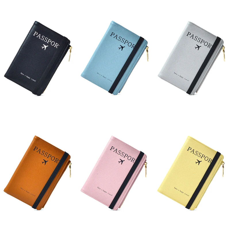 RFID Retro Business Passport Set For Women And Men PU Leather Passport Clip Multi-function Credit Card Holder Travel Accessories