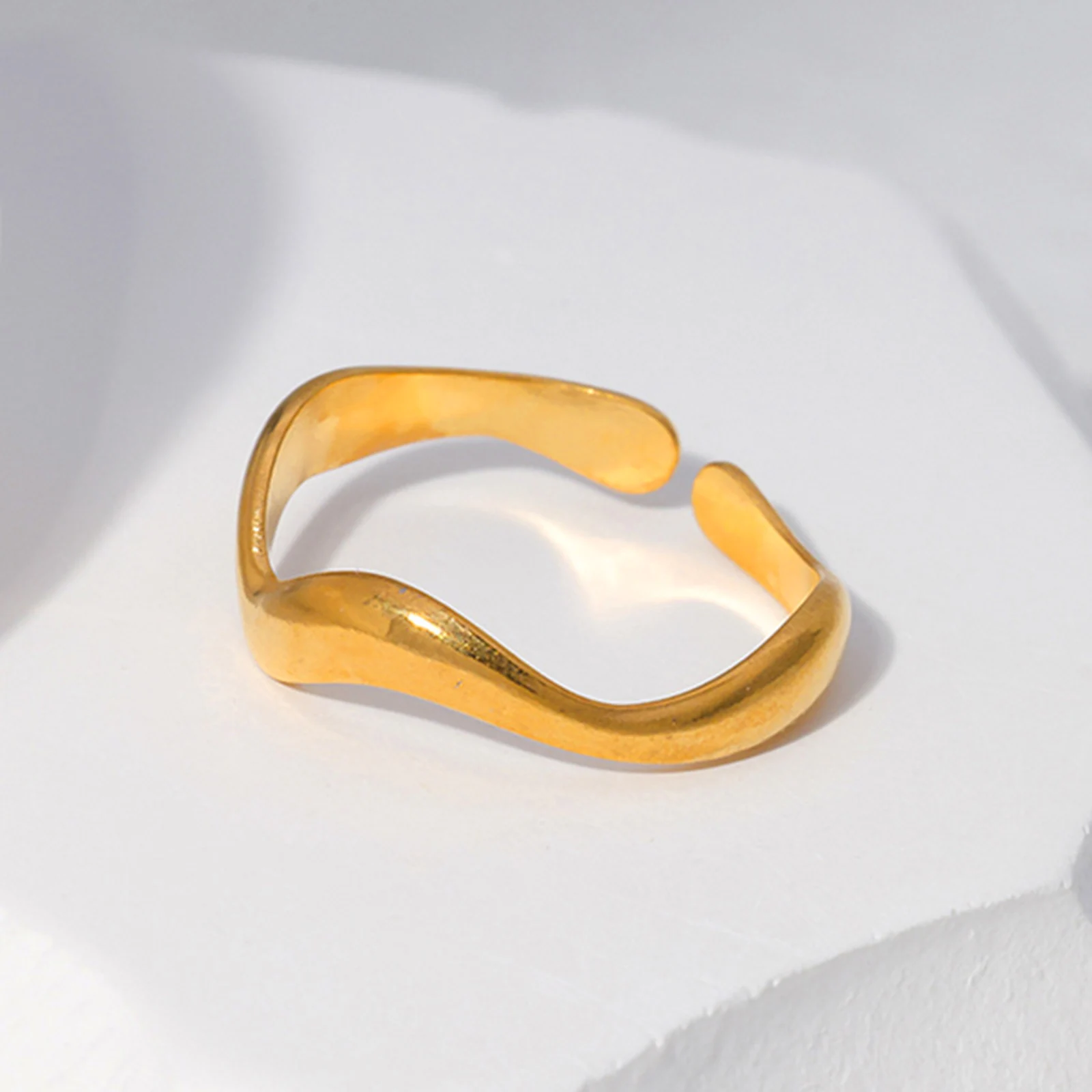 Vnox Adjustable Chunky Open Twist Stackable Rings for Women, Bold Stainless Steel Crossover Statement Ring Band Gift