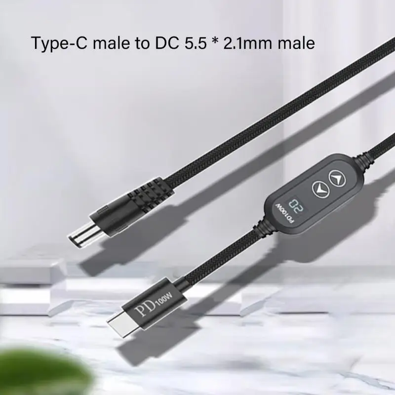 

652F Flexible Power Cable 100W USB C Delivery Type C And DC5.5 Cord 38 Adapters