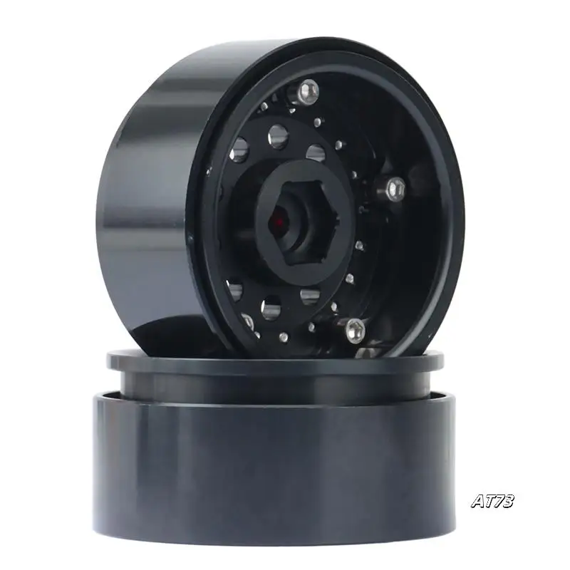 금속 1.9 인치 비드 록 휠 림 휠 허브 1/10 RC 크롤러 자동차 축 SCX10 Traxxas TRX4 RC4WD D90 Redcat Gen8