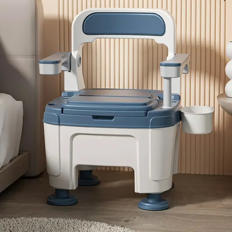 Foldable Armrest Toilet Chair Height Ajustable Portable Adult Commode For Elderly Patients Pregnant Woman Potty Chair Plastic