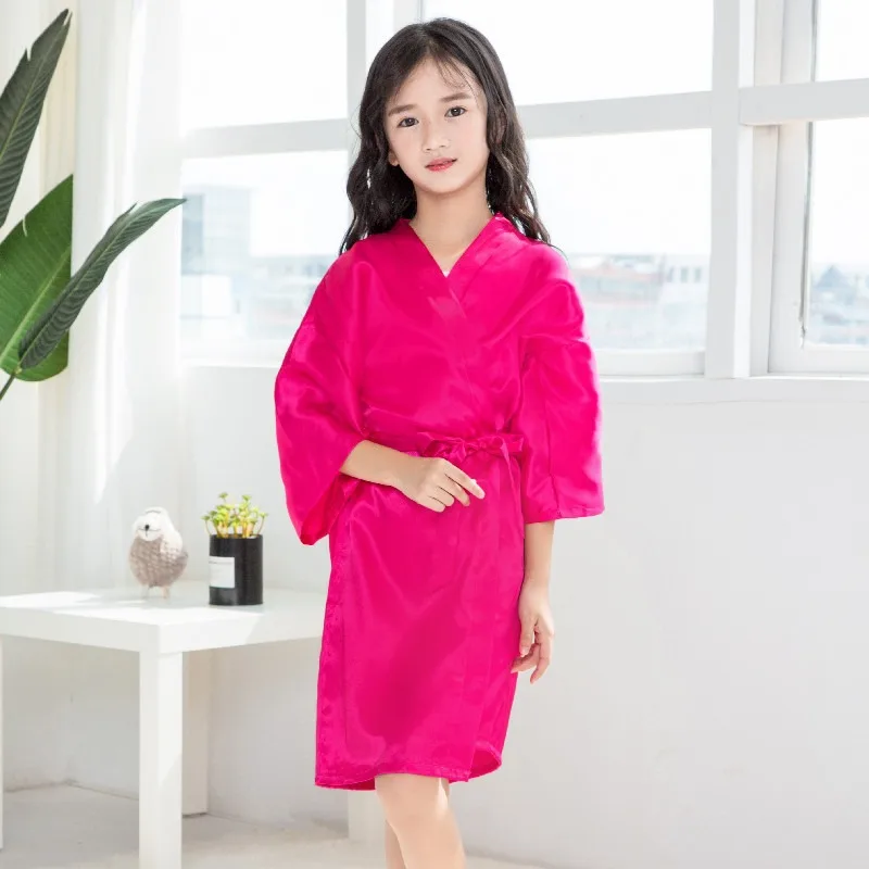 

Fashion Kids Sleeprobe Silk Tie Belt Unisex Walk Show Robe