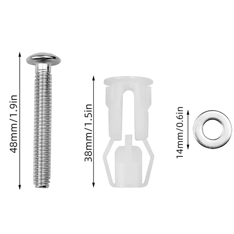 AB47-5X parafusos do assento do vaso sanitário e parafusos da tampa do vaso sanitário parafusos de dobradiças de fixação superior de aço inoxidável, para peças de reposição do assento do vaso sanitário