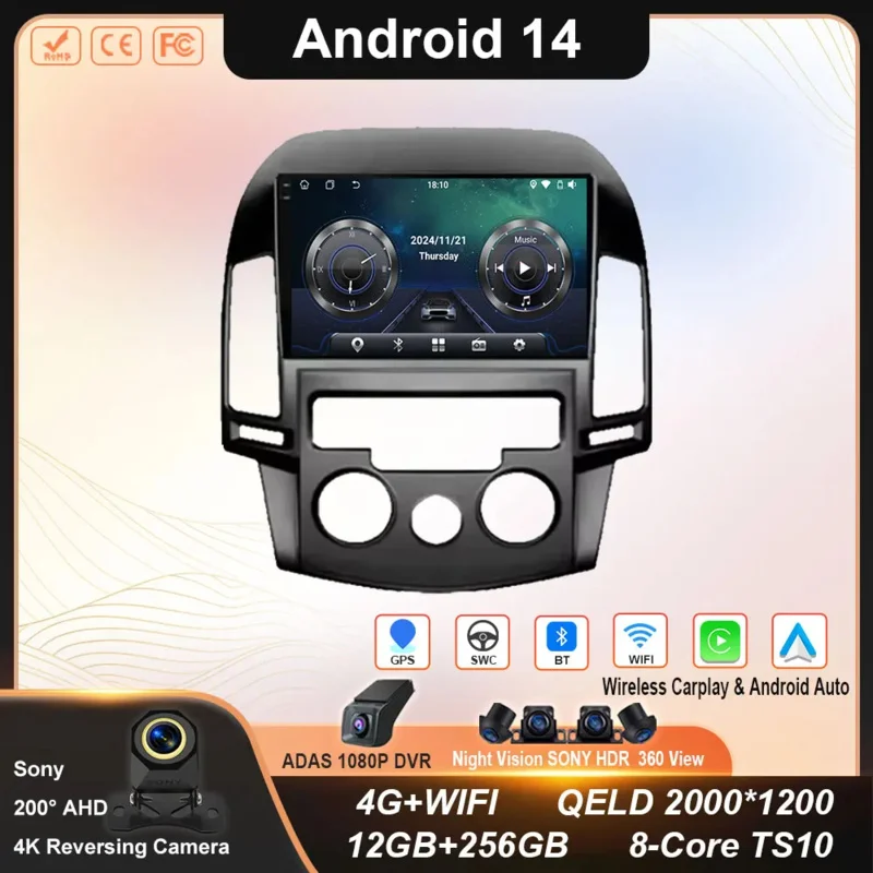 

Car Android For Hyundai I30 2006 2007 2008 2009 2010 2011 Car Radio Multimedia Player Stereo Head Unit GPS Navigation BT No 2din
