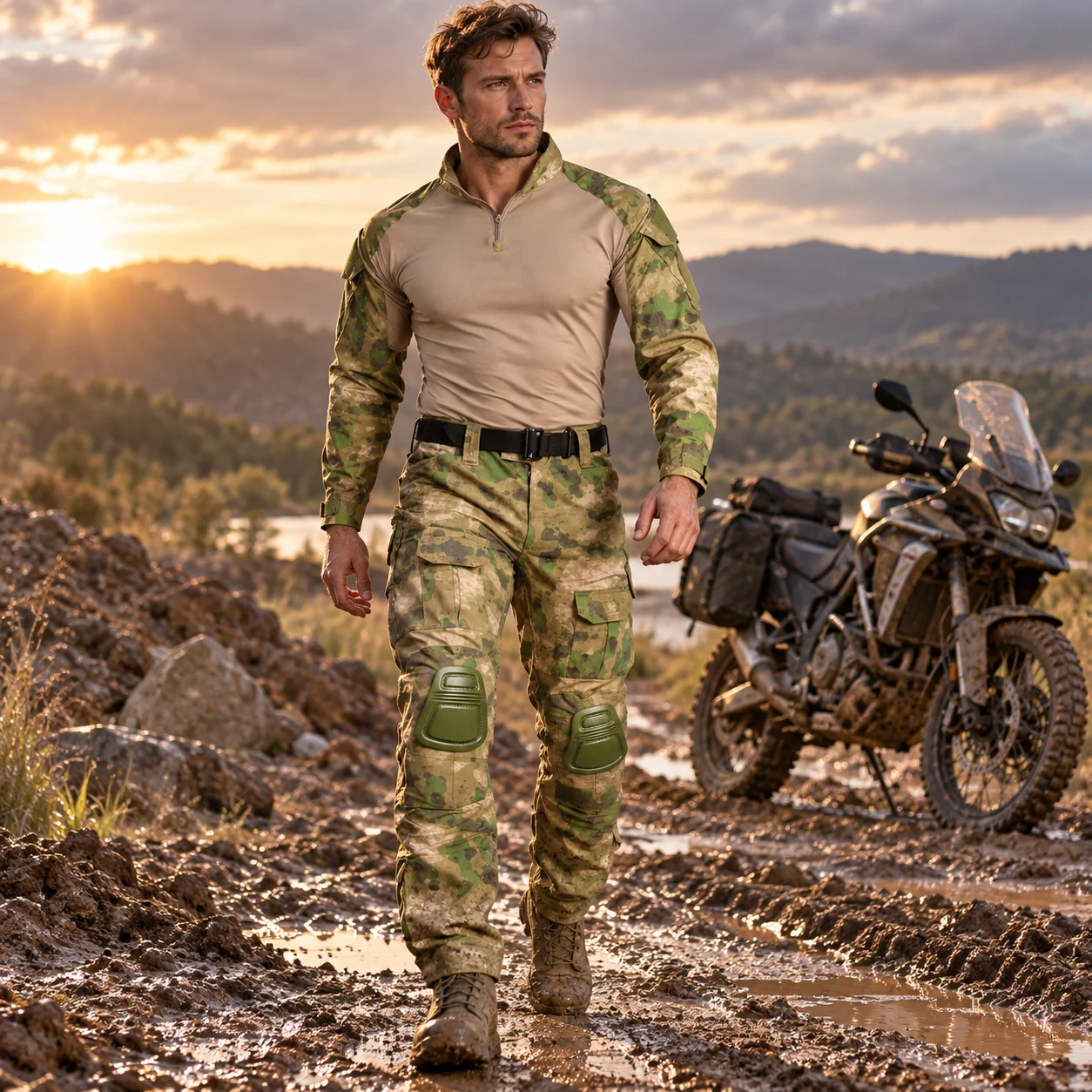 G2 Tactical Suits Outdoor Paintball Outdoor Uniform Combat Camo Shirts Cargo Knee Pads Pants Men Clothing Wear-resisting