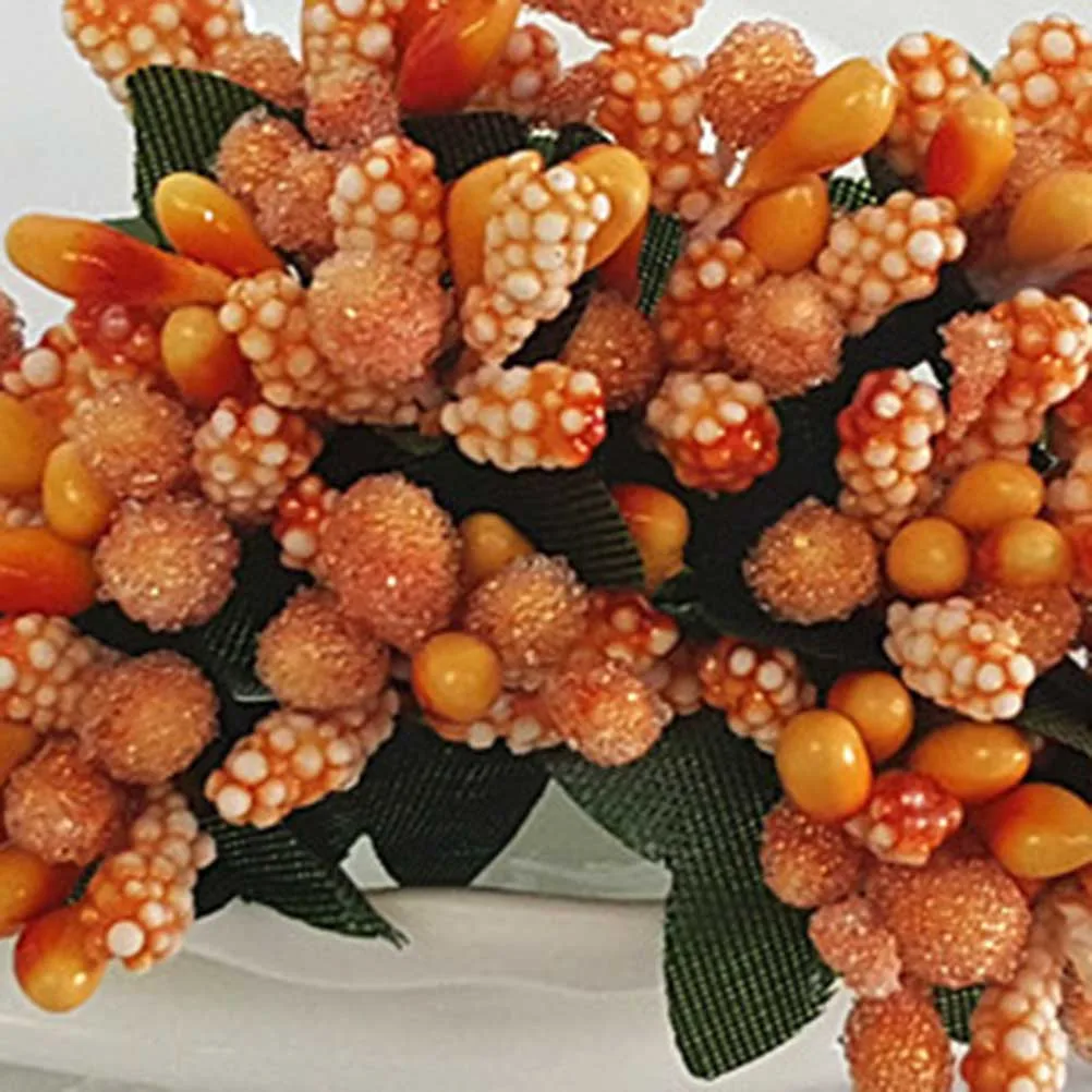 

12pcs Mini Artificial Pip Berry Picks Lifelike Realistic Decorative Fruit For Wedding Party Office Church Coffee Shop Decoration