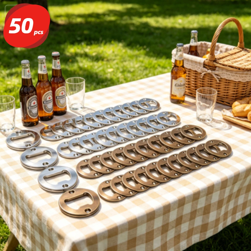 50PCS Mix Color DIY Bottle Opener Insert Kits Hardware Parts Accessories for Resin Mold Handmade Iron Bottle Opener Tools
