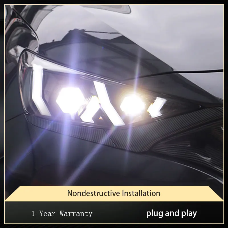 

Headlight For Hyundai Lafesta 2019-2021 Upgrade DRL Front Lamp Devil Eyes Design LED DRL Projector Lens Accessories