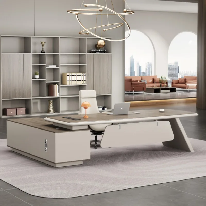 Low Price Luxury Wood Panel Executive Office Table and Chair Set Boss Office for Office Work Desk