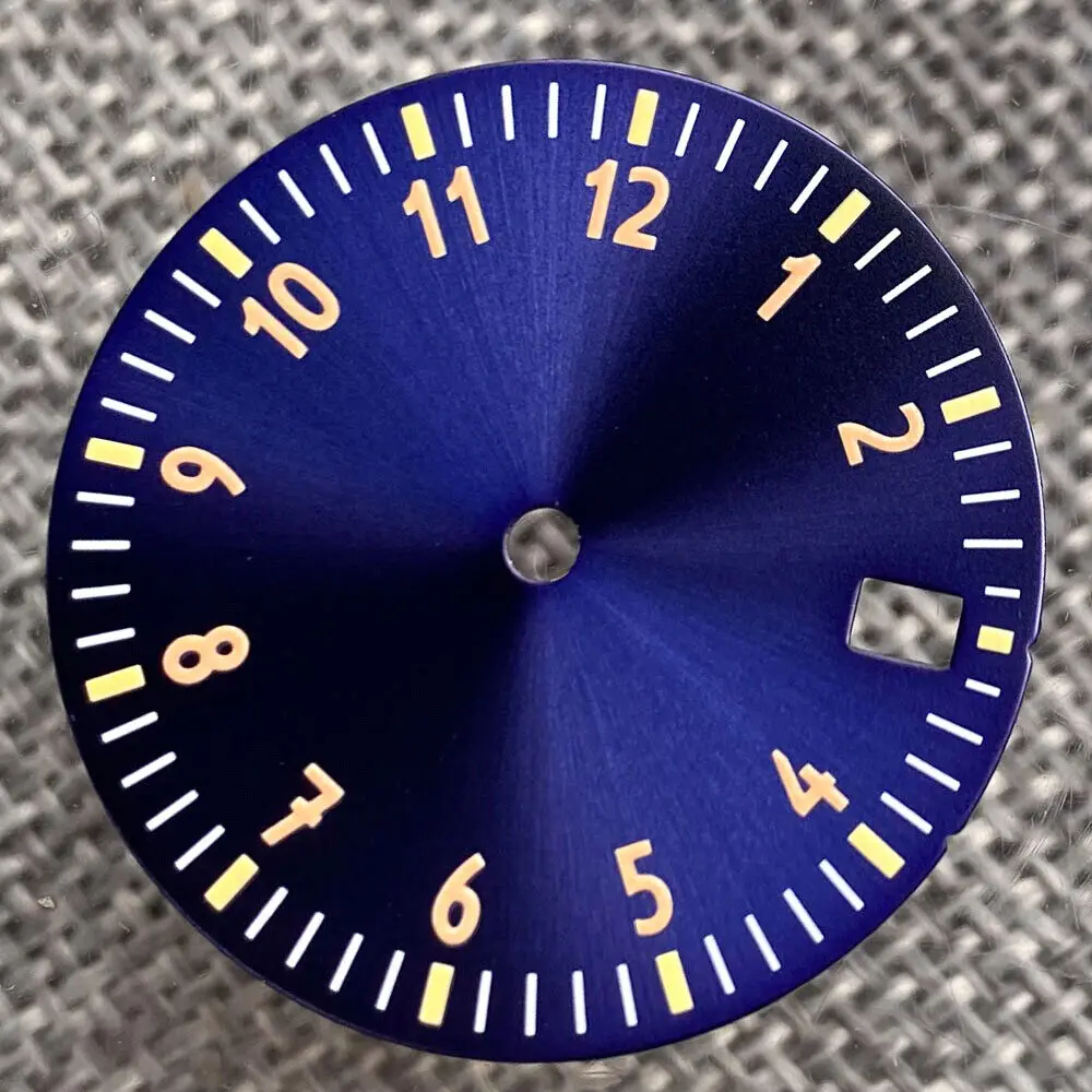 29mm Black Green White Blue Dial Fit Vintage Pilot Style NH35 NH36 Movement