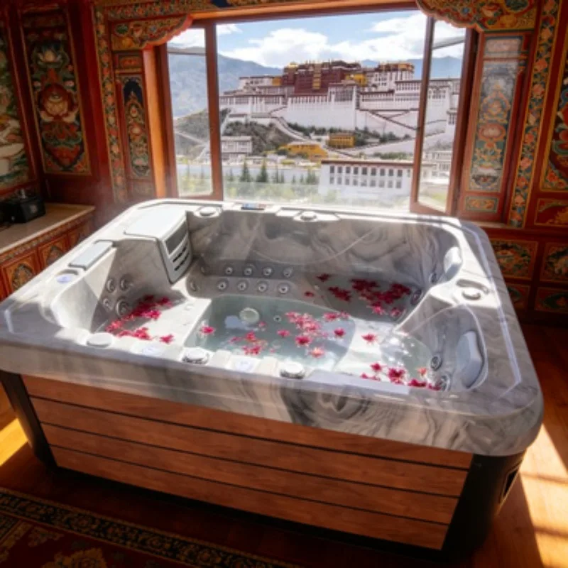 5 Adults Spa Whirlpool Jacuzzi Massage Bathtub Hydrotherapy Acrylic Balboa Gecko SpaNet 140 Jets Outdoor Hot Tub