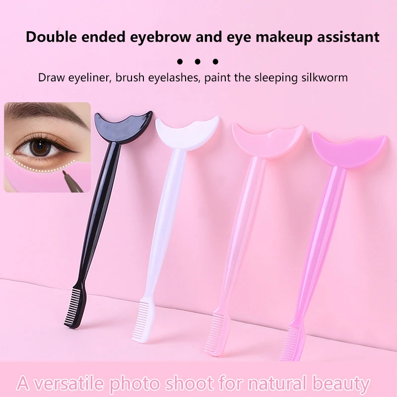 แต่งหน้ามาสคาร่าShield Guard Eye Lashมาสคาร่าApplicatorหวีEyelash Curlingแปรงแต่งหน้าCurler Eyeแต่งหน้าStencils Double Head