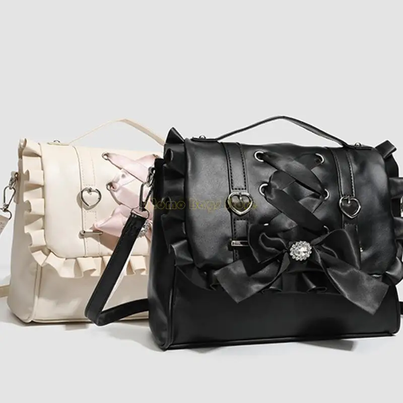 حقيبة يد X90D جمالية لافتة للنظر على شكل قلب قابلة للتحويل إلى حقيبة ظهر عملية من البولي يوريثان حقيبة كتف كروسبودي