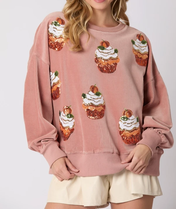 

Women's Sweatshirts 2024 Autumn Fashion Christmas Pumpkin Cake Printed Round Neck Loose Casual Long Sleeve Pullover Sweatshirts