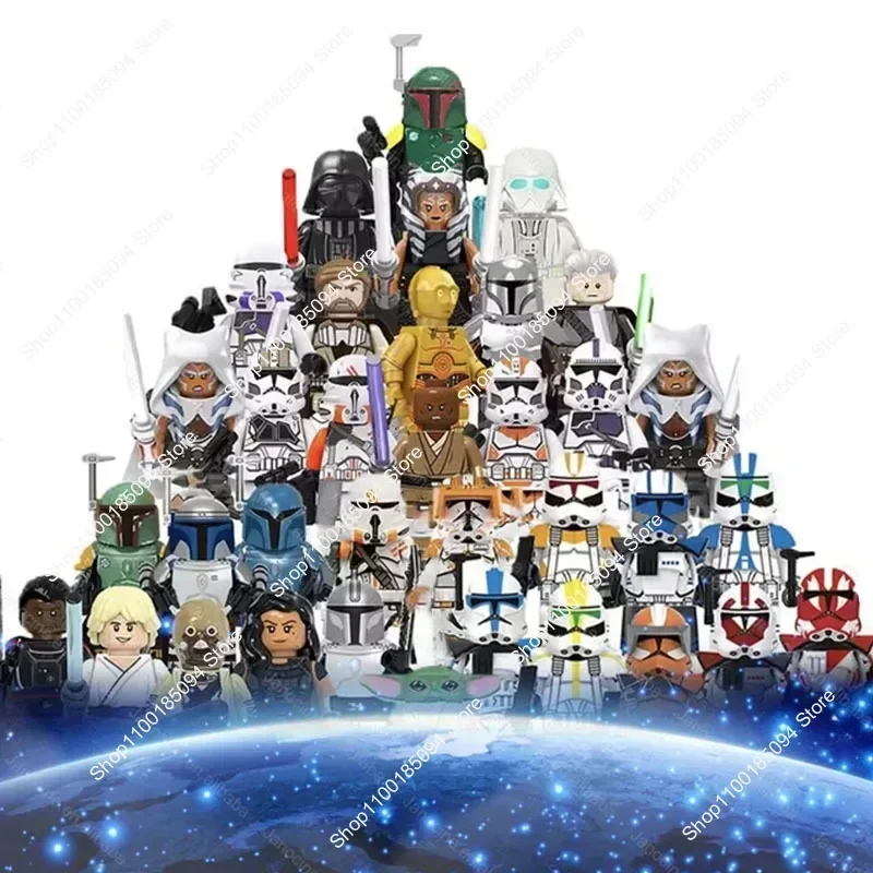 Giocattoli caldi Nuovo Star Wars Darth Vader Boba Fett Ahsoka Mandaloriani Rex Kylo Ren Darth Maul Mattoni obi Wan Mini Figure Giocattoli per bambini