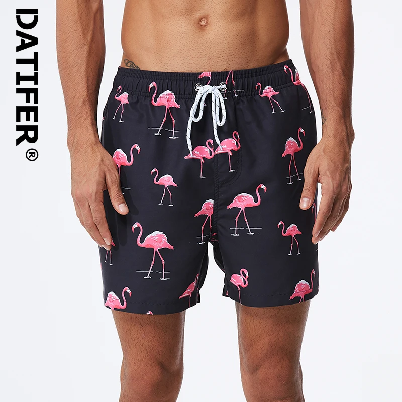 Datifer Summer New Arrival 2024 Mens Shorts Polyester Gym Breathable Mesh Liner Elastic Waist Side Pocket Traje De Baño Beach