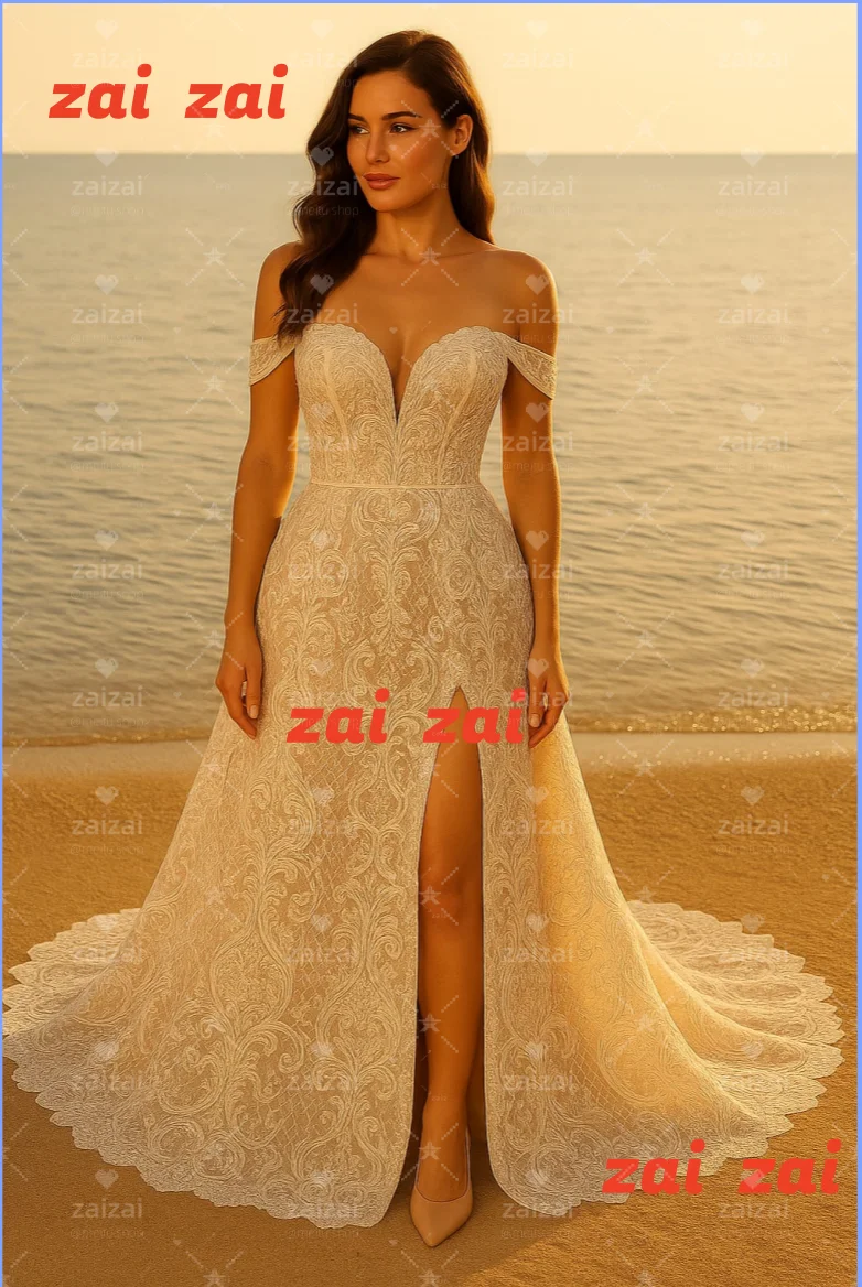 Customzied Elegant Mermaid Lace Simple Pleat Tiered Wedding Dress VIKTORIA Wedding Dresses Vestido De Novia