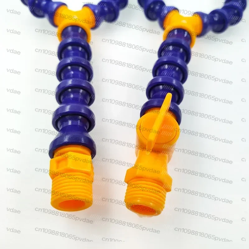 Tool Parts 2Pcs 400mm Plastic Round Nozzle Adjustable Oil Coolant Hose Flexible Water Oil Cooling Bifurcation Pipe With Switch