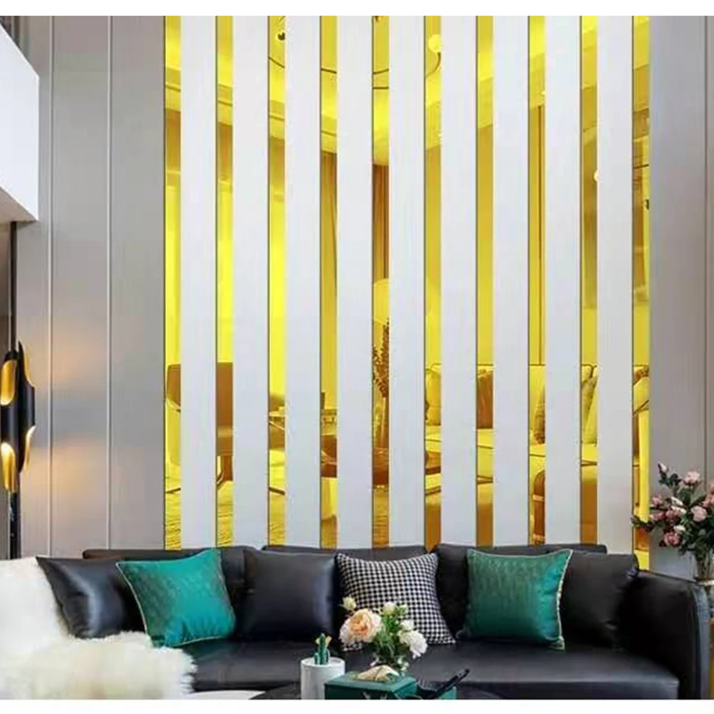 10/20pcs DIY Mirror Sticker Ceiling Waist Line Acrylic TV Background Wall Stickers for Room Art Home Decor Adesivo De Parede