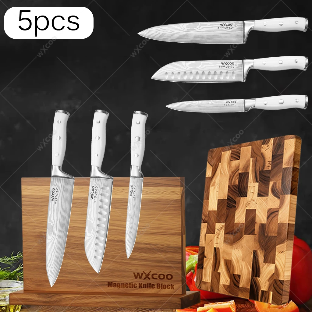 

Нож шеф-повара из нержавеющей стали, тесак для мяса, овощечистка для фруктов, магнитный двусторонний держатель для ножей, деревянная двусторонняя разделочная доска