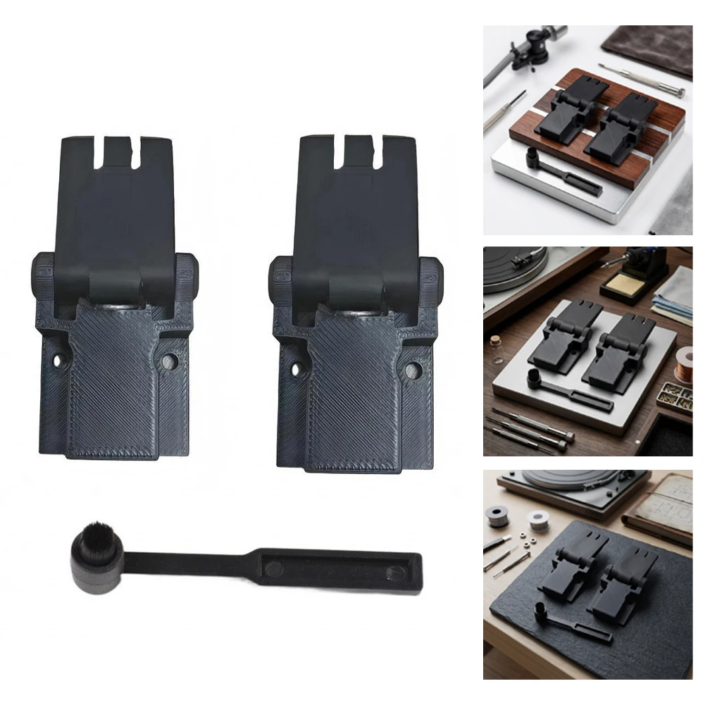 2Pcs Dust Cover Hinges With Cleaning Brush Set For KENWOOD For 67F Turntable Parts Hinges Power Tool Accessories