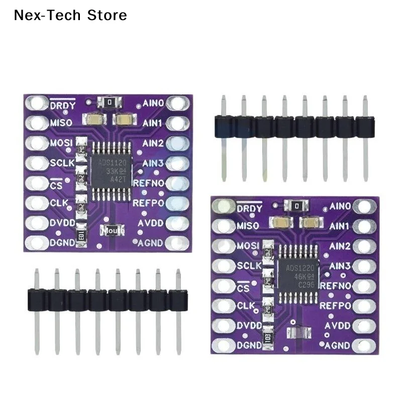 [NT]1 Set I2C Low Power 24 Bit Analog-to-Digital Converter ADC 16 Bit 24 Bit Converter Module ADS1120/ADS1220[NT]
