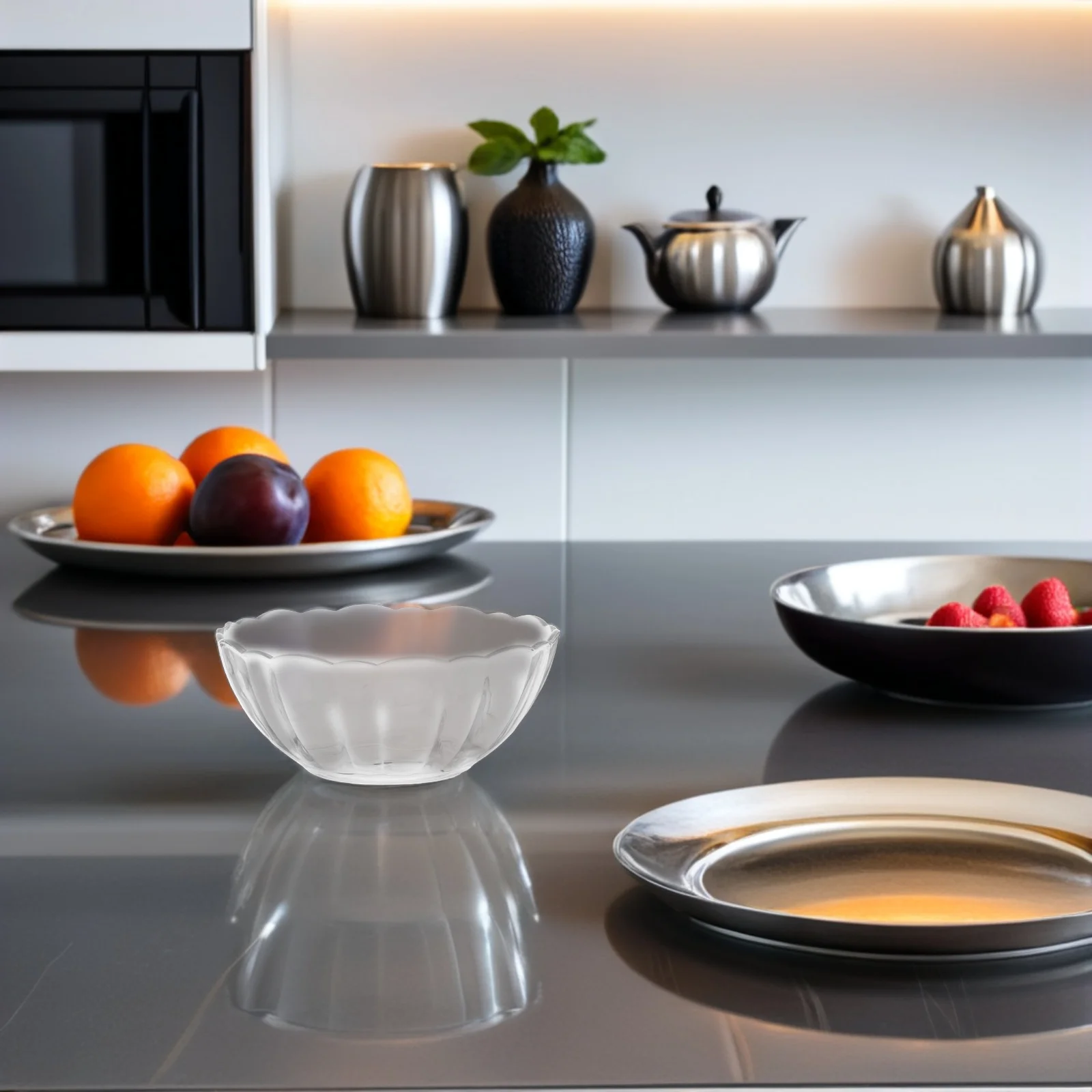 

Serving Bowls for Entertaining Clear Party Fruit Salad Dishes Transparent Plate