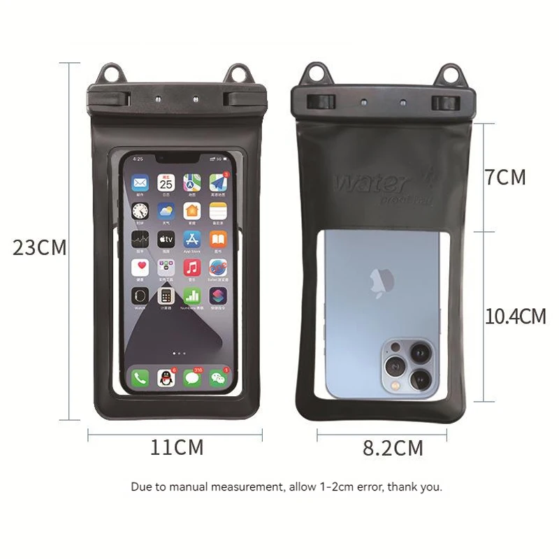 7.5 Inch Waterproof Phone Bag Diving Swimming Phone Case Cover Touch Screen Takeaway Rider Holder Beach Seaside Cellphone Pouch