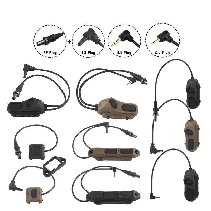 Tactical Box PEQ15 Mouse Tail Switch AXON Dual Control Wired SF Flashlight Single Control Mouse Tail Long Bead Light