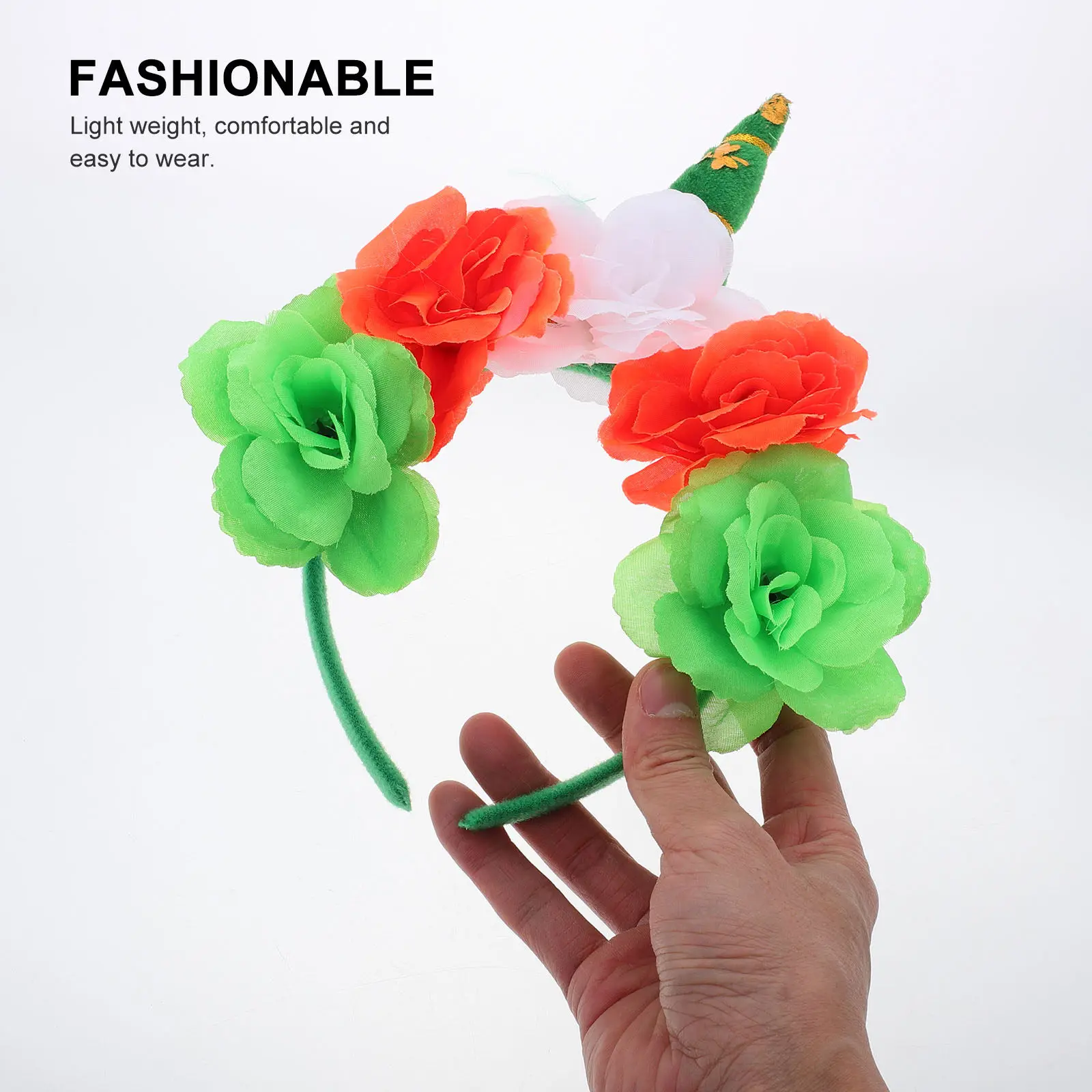 Unicorn Headband Girls Women St Patricks Day Irish Festival Costume Floral Unicorn Hairband Accessories Flower Headband
