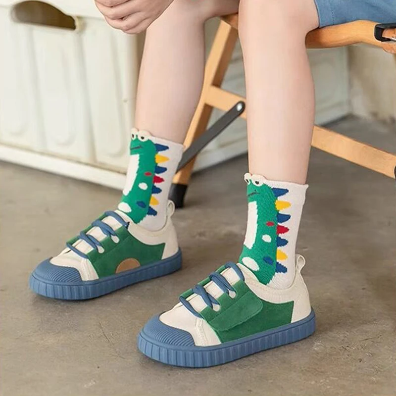 10 ペア男の子恐竜靴下子供ベビー幼児スポーツ靴下学生春秋ソフトキッズファッションミッドチューブソックス