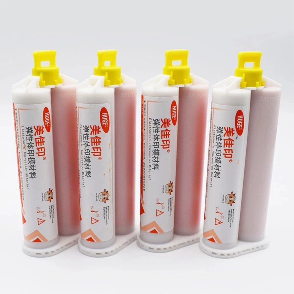 Light Body Silicone Rubber Dental Impression Material 50ml/PCS Elastomeric Gum Mixing Tips Gun Bite Registration Artificial