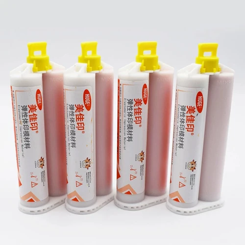 Imagen 2 del producto Cuerpo ligero de goma de silicona Material de impresión Dental 50 ml/Uds puntas de mezcla de encías elastoméricas registro de mordida de pistola Artificial