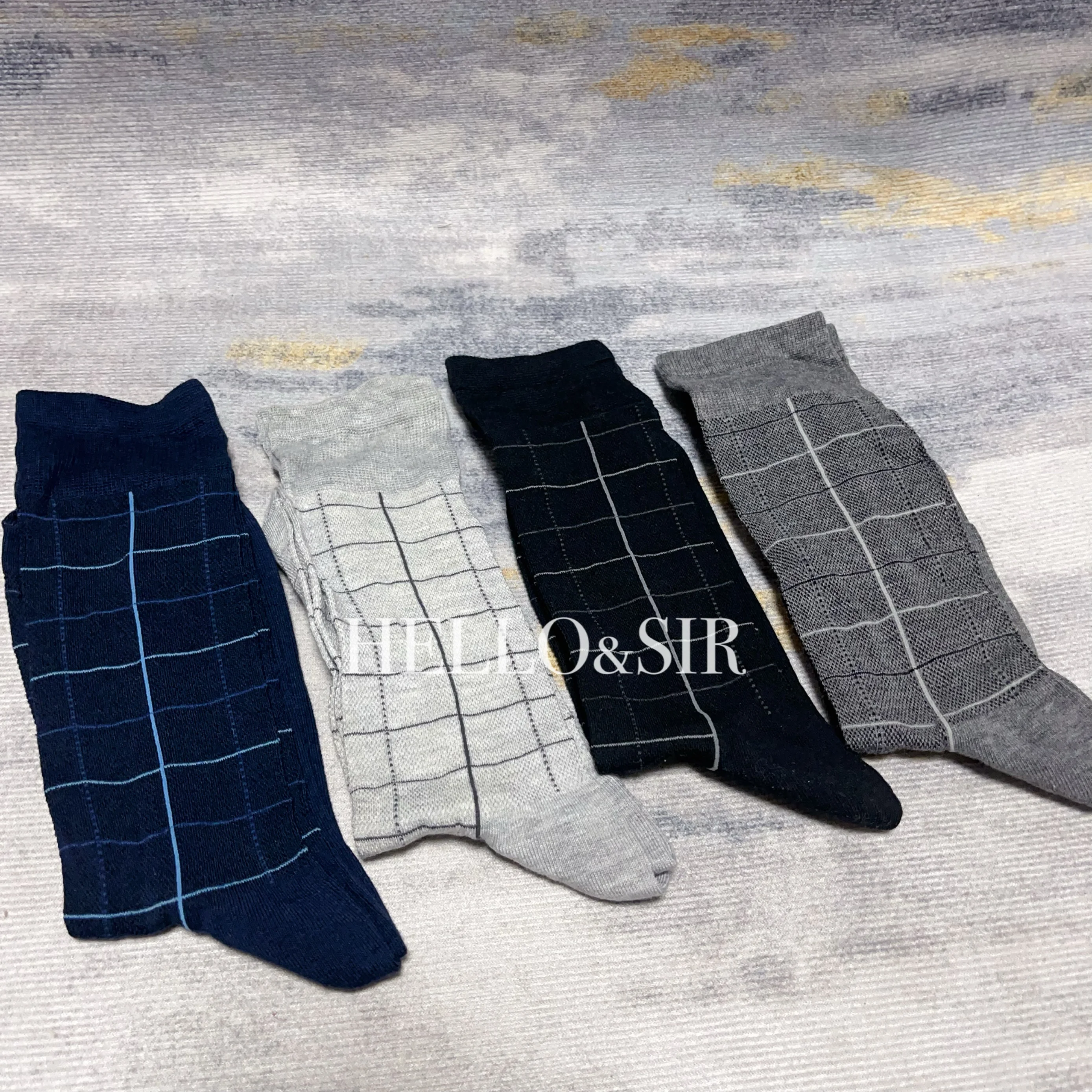 

Formal Business Gentleman Casual Mid-Calf Men'S Socks Foreign Trade Export Men'S Socks Mid-Calf Socks Men'S Checkered Striped So