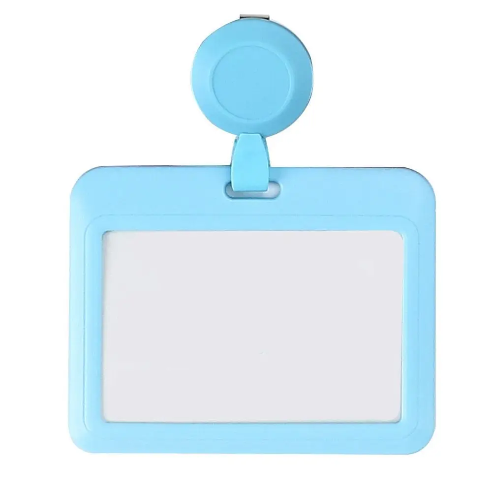 Transparent ID Card Holder Staff Work Badge Reel Retractable Card Cover Multicolor Plastic Name Badges Holder Credit Card