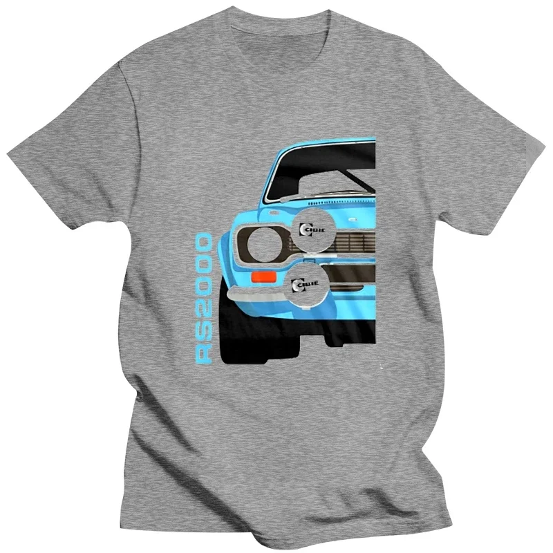 2024 NEW American Classic Car Escort Blue Mk1 Rs2000 Car White  Mens New Fashion Brand Clothing Tops Men T Shirt Clothes