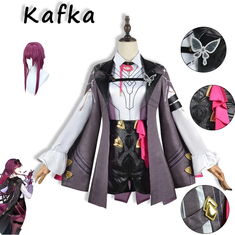 Disfraz de Kafka honkai star rail, traje Con Collar, guantes, ropa de juego, fiesta de Halloween, carnaval, cómic Con