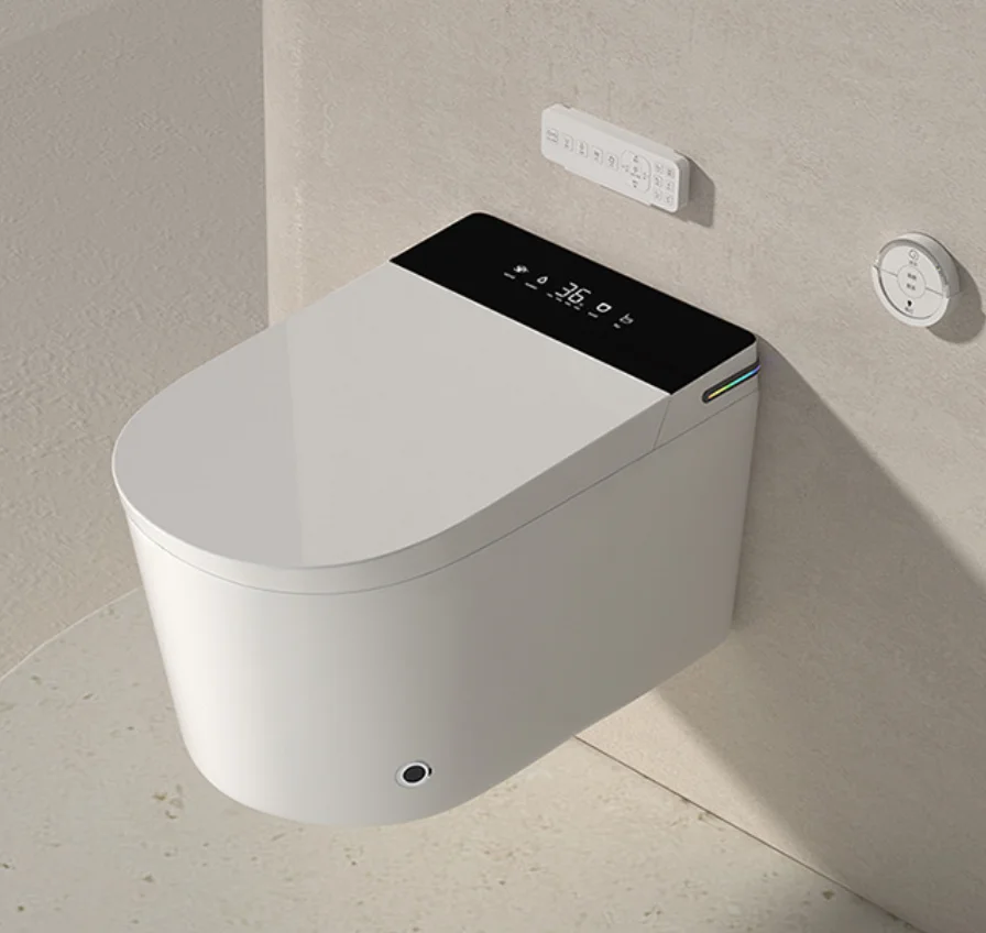 

Intelligent Smart Toilet Wall Mounted Bidet Tankless Auto Open/Close water washing Electric heating Maximum load capacity 400KG