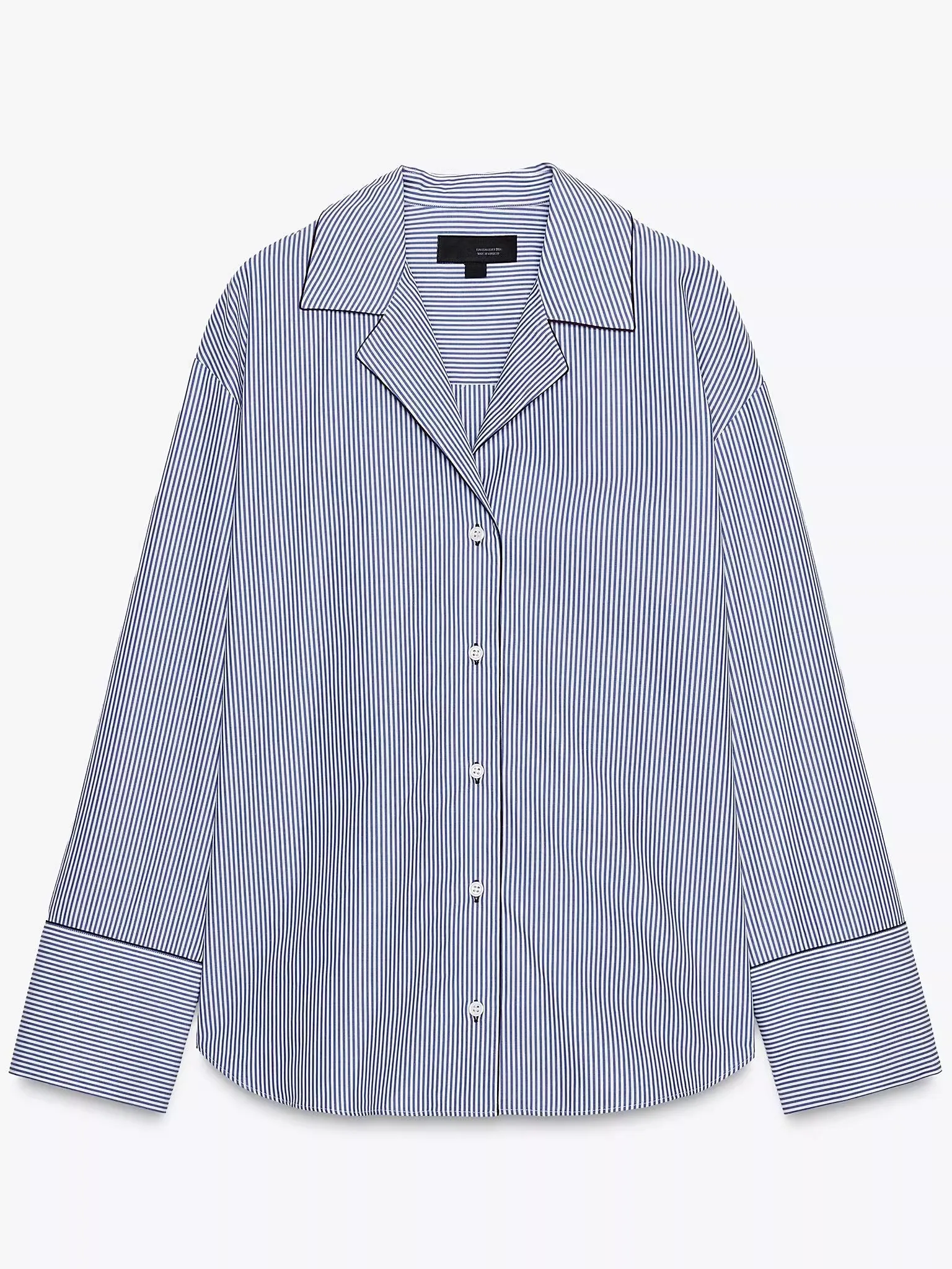 레이드바 스트라이프 컬러 블록 캐주얼 코튼 여성 루즈핏 통기성 패셔너블 가을 신상품