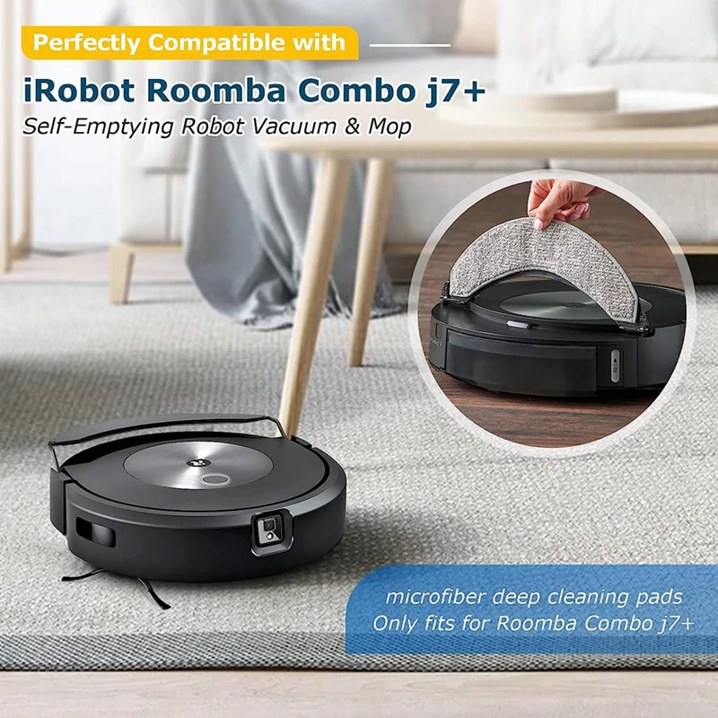 12PCS Pezzi di ricambio di ricambio per Irobot Roomba Combo J7 + Aspirapolvere Spazzola di gomma Hepafilter Spazzola laterale Mop Sacchetto per la polvere in tessuto