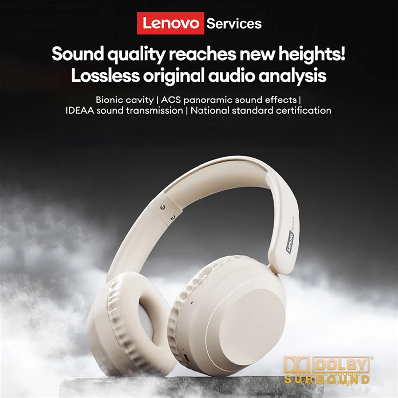 Lenovo LE601 Head mounted wireless Earphones Deep Bass Headset Sports Gaming Earphones Noise Reduction Music Player In HD Mic