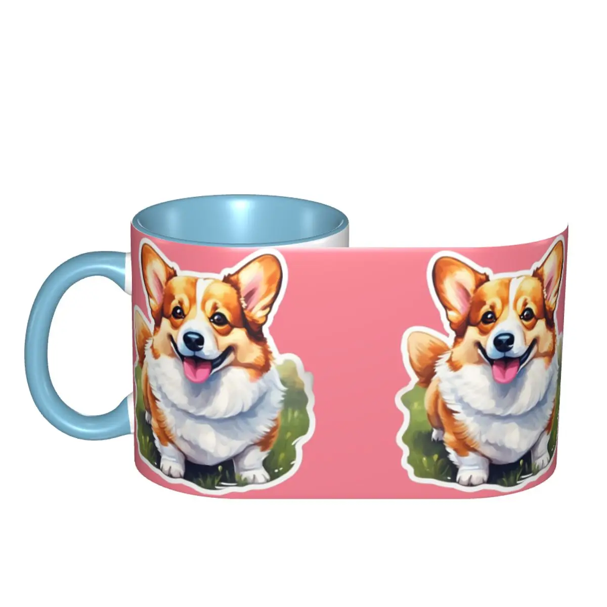 Corgi Watercolor Mug Funny Ceramic Coffee Cups Tea Mugs Milk Cup Drinkware Gift for Friends DIY Custom