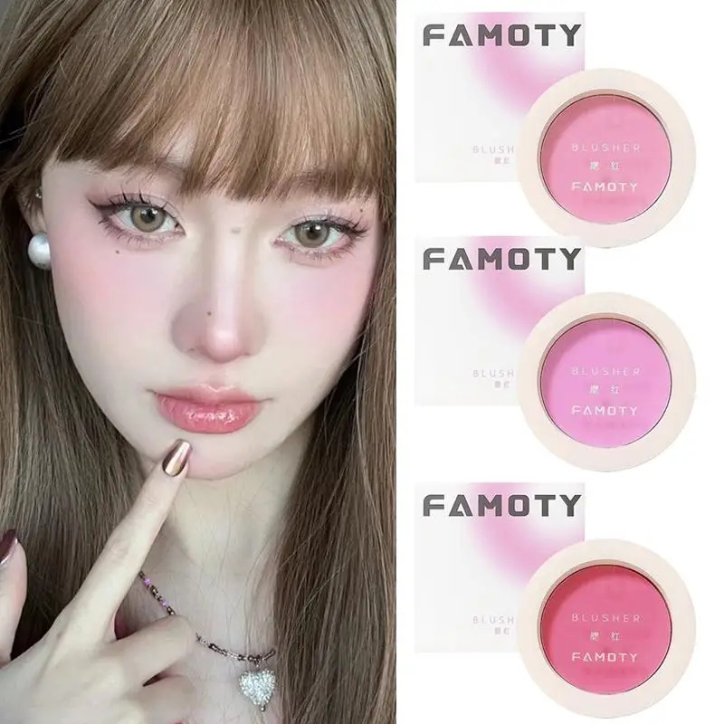 Blush monocromático iluminador, pó facial à prova d'água frio, cor para bochecha, maquiagem fosca, contorno natural macio d7e7