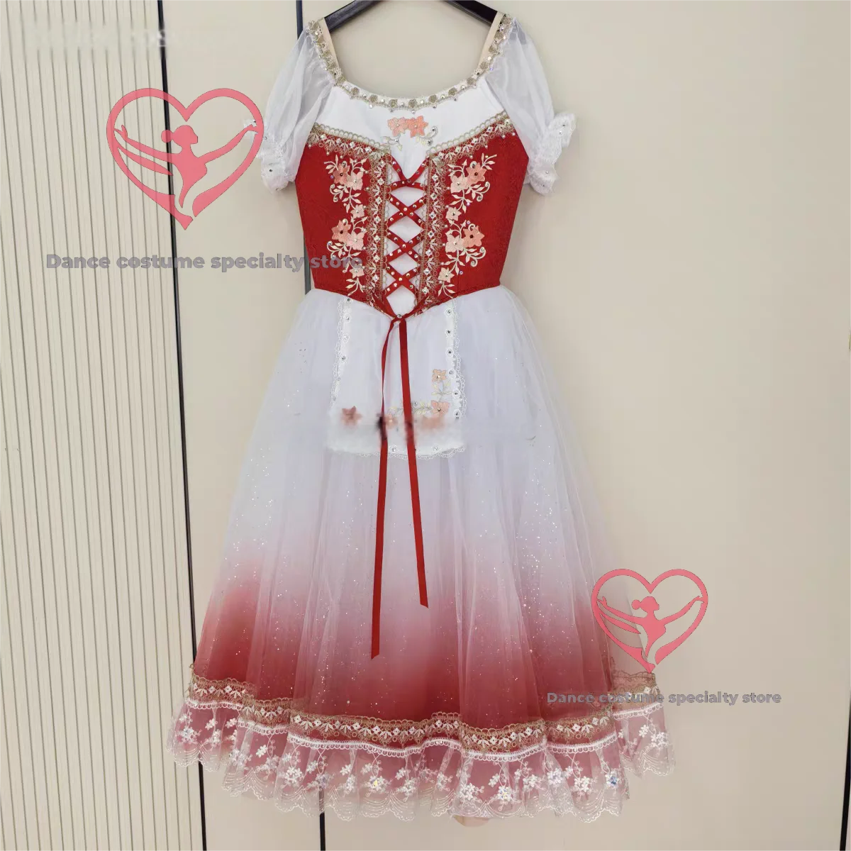 Giselle, la hija inconnable de Gabriella, vestido de ballet profesional con falda larga de tul, GDC personalizado