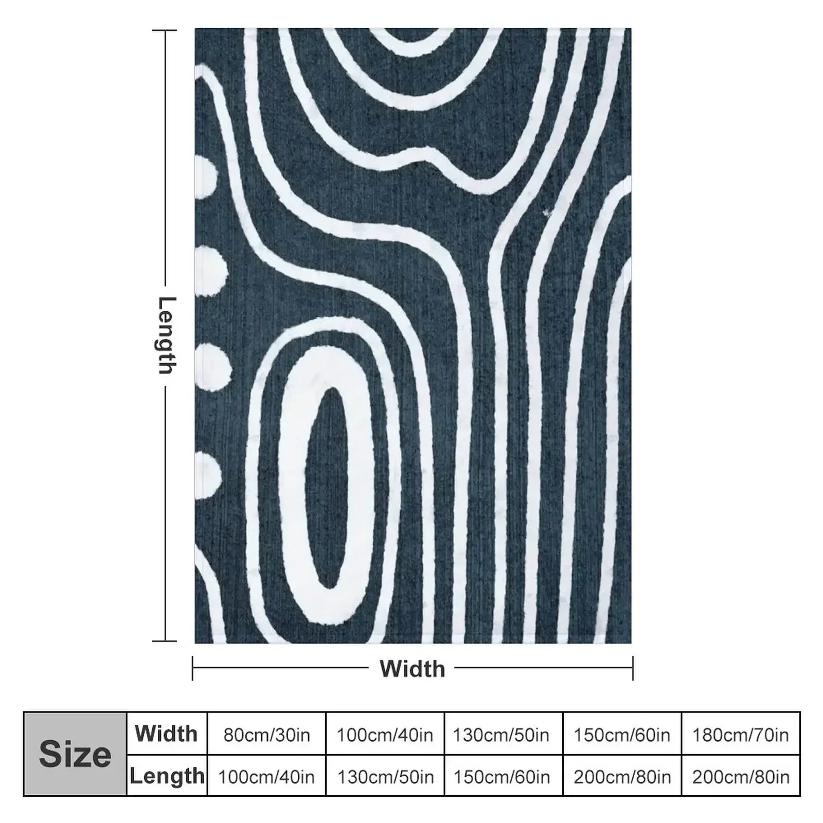 Tribal White Marks in Indigo Throw Blanket Loose Bed Fashionable Flannel Flannels Warm Blankets
