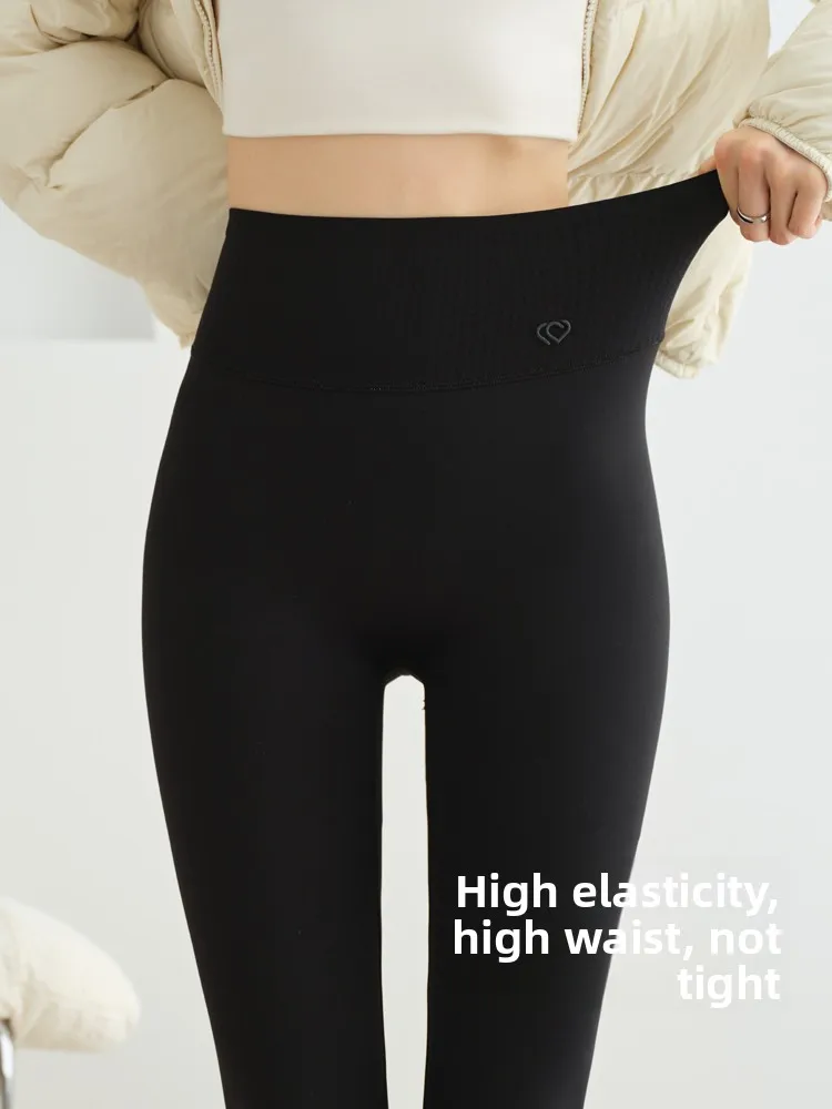 Weiße Arkskin Yogahose für Damen, Winter, wärmebeständig, winddicht, hohe Taille, lange Hose, schlankmachende, rutschfeste Oberbekleidung