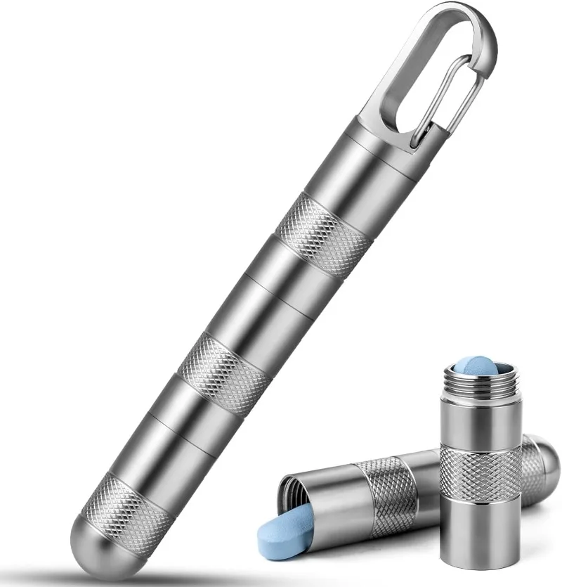 Titanium Keychain Pill Holder Mini Waterproof Pocket Pill Box Case Portable Travel EDC Medicine Container For Outdoor Camping