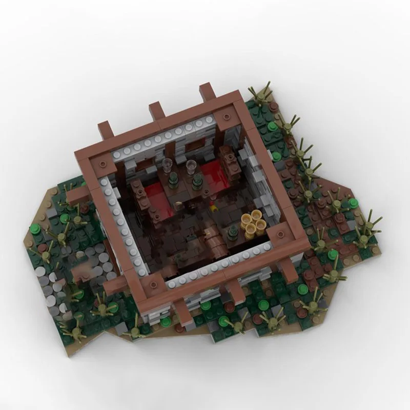 مكعبات بناء MOC مجموعة تمثال نموذج قلعة القرون الوسطى مكونة من 1846 قطعة - مجموعة ألعاب التجميع الإبداعية كهدية للعطلات مناسبة لـ